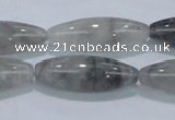 CCQ85 15.5 inches 10*30mm rice cloudy quartz beads wholesale