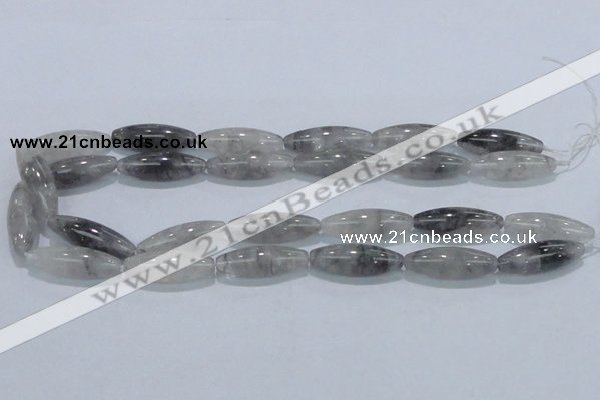 CCQ85 15.5 inches 10*30mm rice cloudy quartz beads wholesale