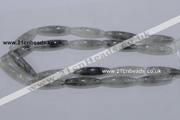 CCQ86 15.5 inches 10*40mm rice cloudy quartz beads wholesale