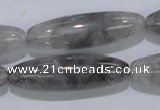 CCQ87 15.5 inches 12*40mm rice cloudy quartz beads wholesale