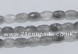 CCQ89 15.5 inches 5*8mm faceted rice cloudy quartz beads wholesale