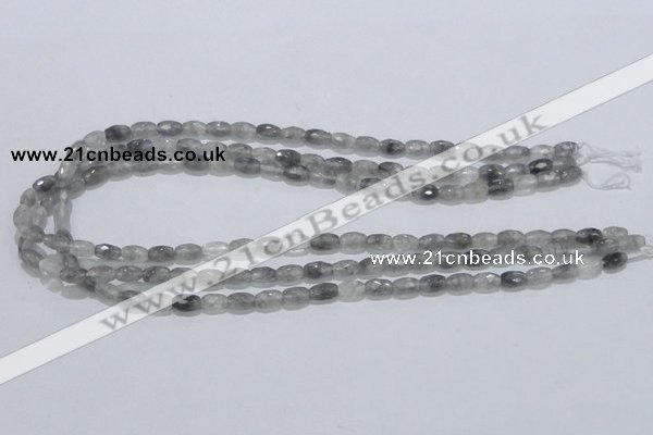 CCQ89 15.5 inches 5*8mm faceted rice cloudy quartz beads wholesale