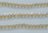 CCR01 15.5 inches 4mm round natural citrine gemstone beads wholesale