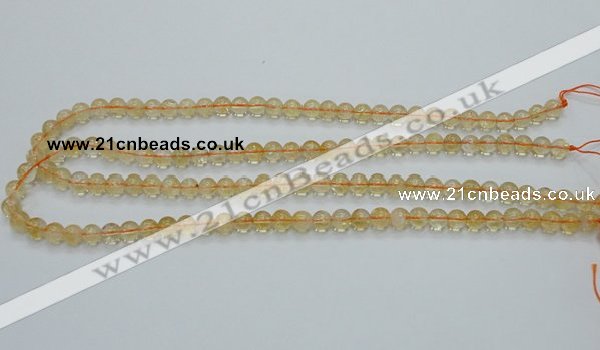 CCR02 15.5 inches 7mm round natural citrine gemstone beads wholesale