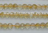 CCR03 15.5 inches 6mm faceted round natural citrine gemstone beads