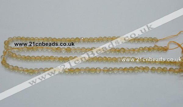 CCR03 15.5 inches 6mm faceted round natural citrine gemstone beads