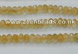 CCR07 15.5 inches 4*6mm faceted rondelle natural citrine gemstone beads