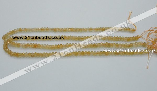 CCR07 15.5 inches 4*6mm faceted rondelle natural citrine gemstone beads