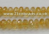 CCR09 15.5 inches 6*10mm faceted rondelle natural citrine gemstone beads