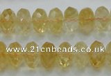 CCR11 15.5 inches 8*14mm faceted rondelle natural citrine gemstone beads