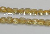 CCR12 15.5 inches 7*7mm faceted square natural citrine gemstone beads