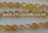 CCR153 15.5 inches 8mm faceted round natural citrine gemstone beads