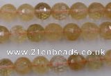 CCR154 15.5 inches 9mm faceted round natural citrine gemstone beads