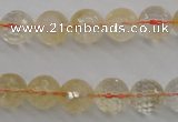 CCR155 15.5 inches 10mm faceted round natural citrine beads