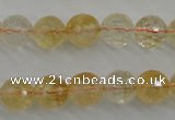 CCR156 15.5 inches 11mm faceted round natural citrine beads