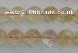 CCR157 15.5 inches 12mm faceted round natural citrine beads