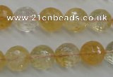 CCR158 15.5 inches 13mm faceted round natural citrine beads