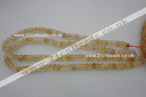 CCR161 15.5 inches 5*8mm faceted rondelle natural citrine beads