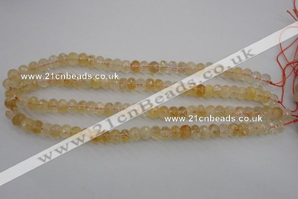 CCR162 15.5 inches 7*10mm faceted rondelle natural citrine beads