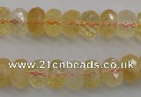 CCR163 15.5 inches 7*12mm faceted rondelle natural citrine beads