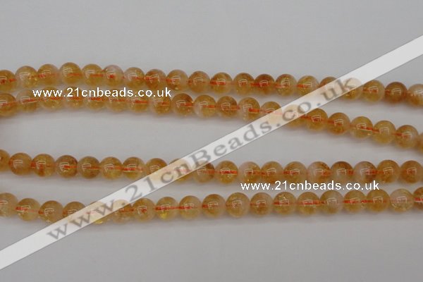 CCR166 15.5 inches 8mm round natural citrine beads wholesale