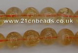 CCR167 15.5 inches 10mm round natural citrine beads wholesale