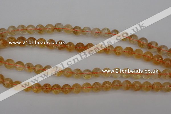 CCR167 15.5 inches 10mm round natural citrine beads wholesale