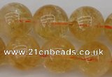 CCR169 15.5 inches 14mm round natural citrine beads wholesale