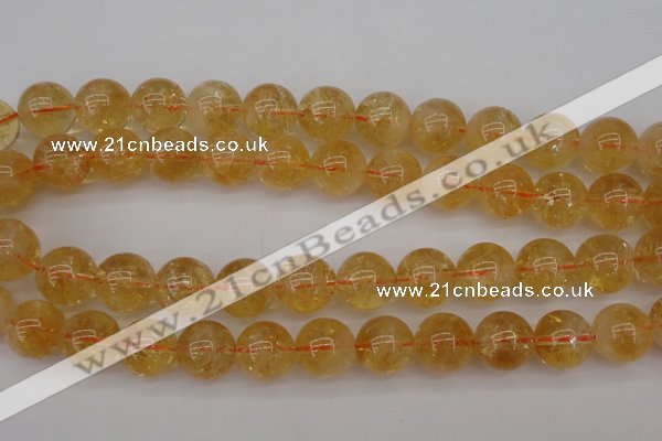 CCR169 15.5 inches 14mm round natural citrine beads wholesale