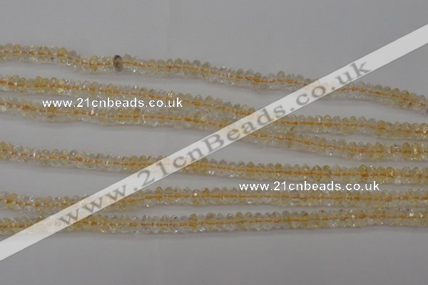 CCR171 15.5 inches 3*5mm faceted rondelle natural citrine beads