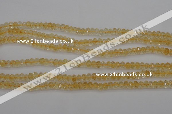 CCR173 15.5 inches 4*6mm faceted rondelle natural citrine beads