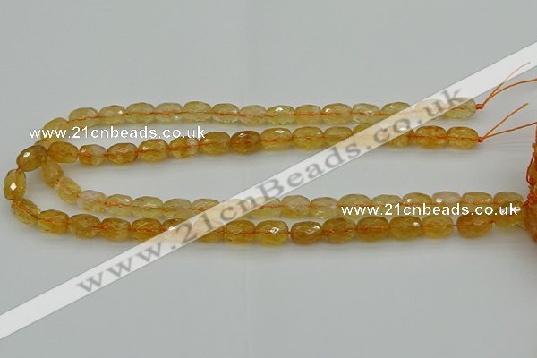 CCR178 15.5 inches 8*12mm faceted drum citrine gemstone beads