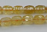 CCR179 15.5 inches 10*12mm faceted drum citrine gemstone beads