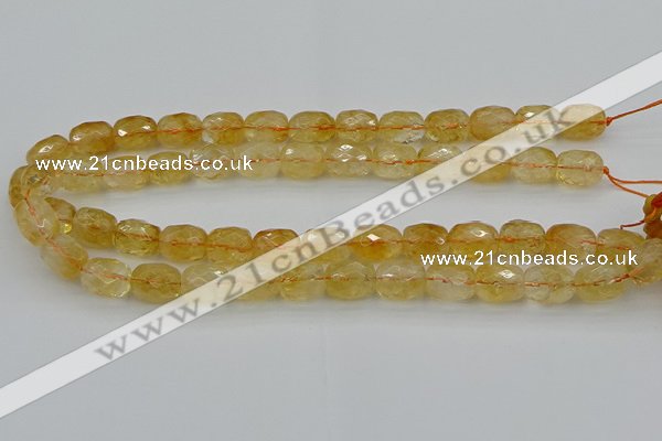 CCR180 15.5 inches 11*14mm faceted drum citrine gemstone beads