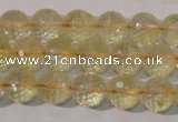 CCR203 15.5 inches 10mm faceted round natural citrine gemstone beads