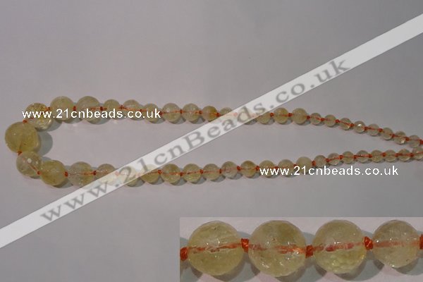 CCR210 15.5 inches 6mm - 14mm faceted round natural citrine beads