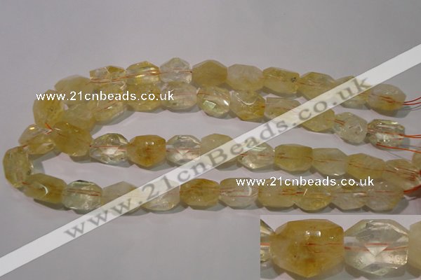 CCR215 15.5 inches 15*20mm faceted nuggets natural citrine beads