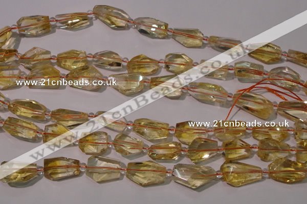 CCR222 15.5 inches 10*14mm – 12*16mm faceted nuggets natural citrine beads