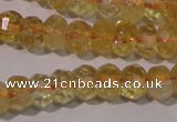 CCR225 15.5 inches 4*6mm faceted rondelle natural citrine beads