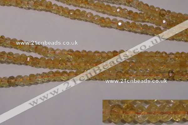 CCR225 15.5 inches 4*6mm faceted rondelle natural citrine beads