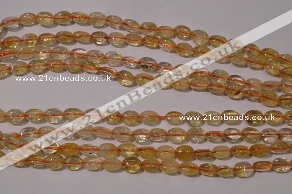 CCR228 15.5 inches 6*9mm oval natural citrine gemstone beads