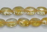 CCR23 15.5 inches 10*14mm faceted oval natural citrine gemstone beads