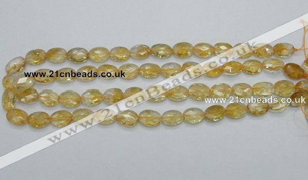 CCR23 15.5 inches 10*14mm faceted oval natural citrine gemstone beads