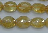 CCR24 15.5 inches 12*16mm faceted oval natural citrine gemstone beads