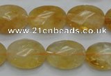 CCR25 15.5 inches 14*19mm faceted oval natural citrine gemstone beads