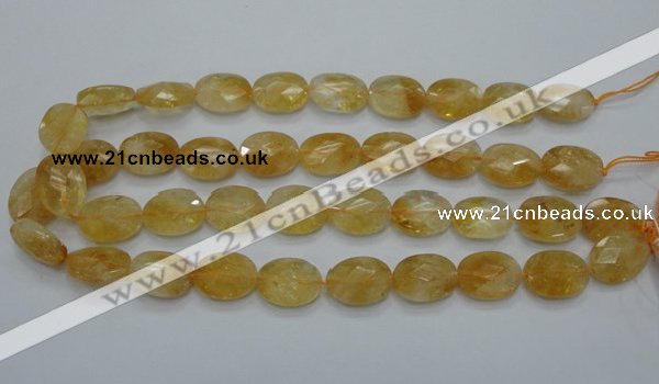 CCR25 15.5 inches 14*19mm faceted oval natural citrine gemstone beads