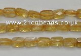 CCR26 15.5 inches 6*7mm faceted rectangle natural citrine beads