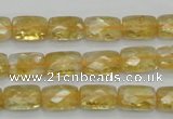 CCR27 15.5 inches 8*12mm faceted rectangle natural citrine beads