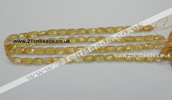 CCR27 15.5 inches 8*12mm faceted rectangle natural citrine beads