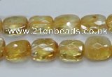 CCR28 15.5 inches 11*13mm faceted rectangle natural citrine beads